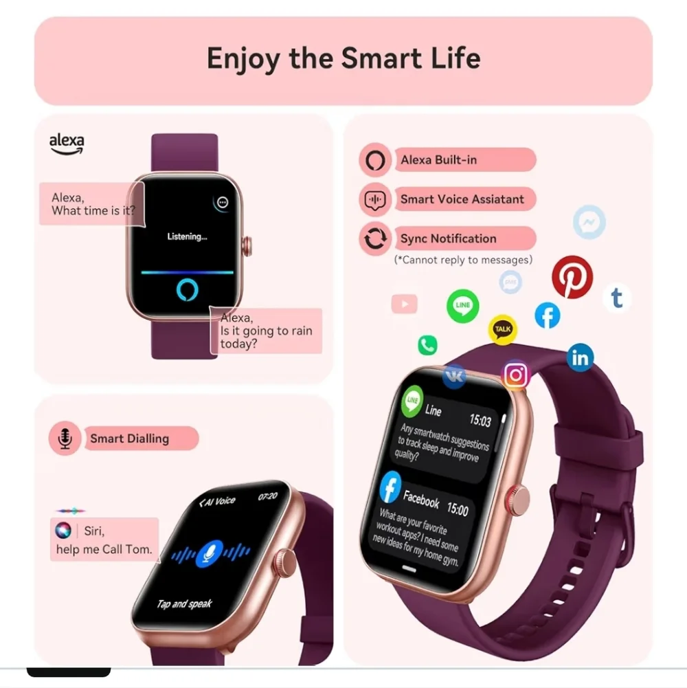 Smart Watch for Women Men, Smartwatch for iPhone & Android Bluetooth (Answer/Cal